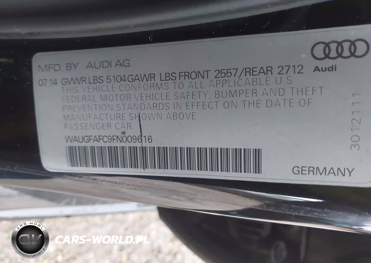 2015 Audi A6 Premium Plus VIN:WAUGFAFC9FN009616 - 9