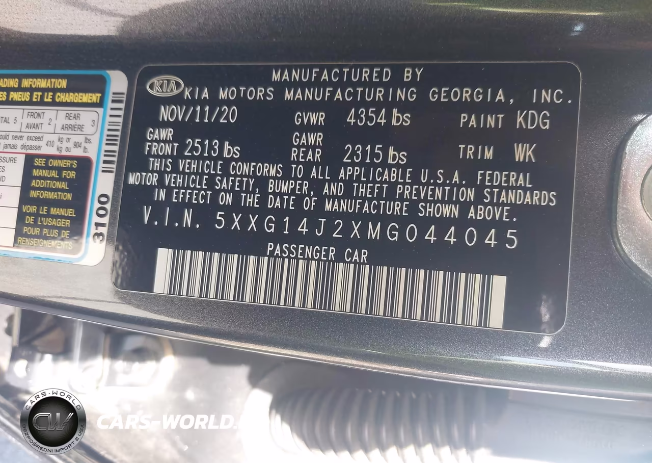2021 Kia K5 Lxs VIN:5XXG14J2XMG044045 - 9