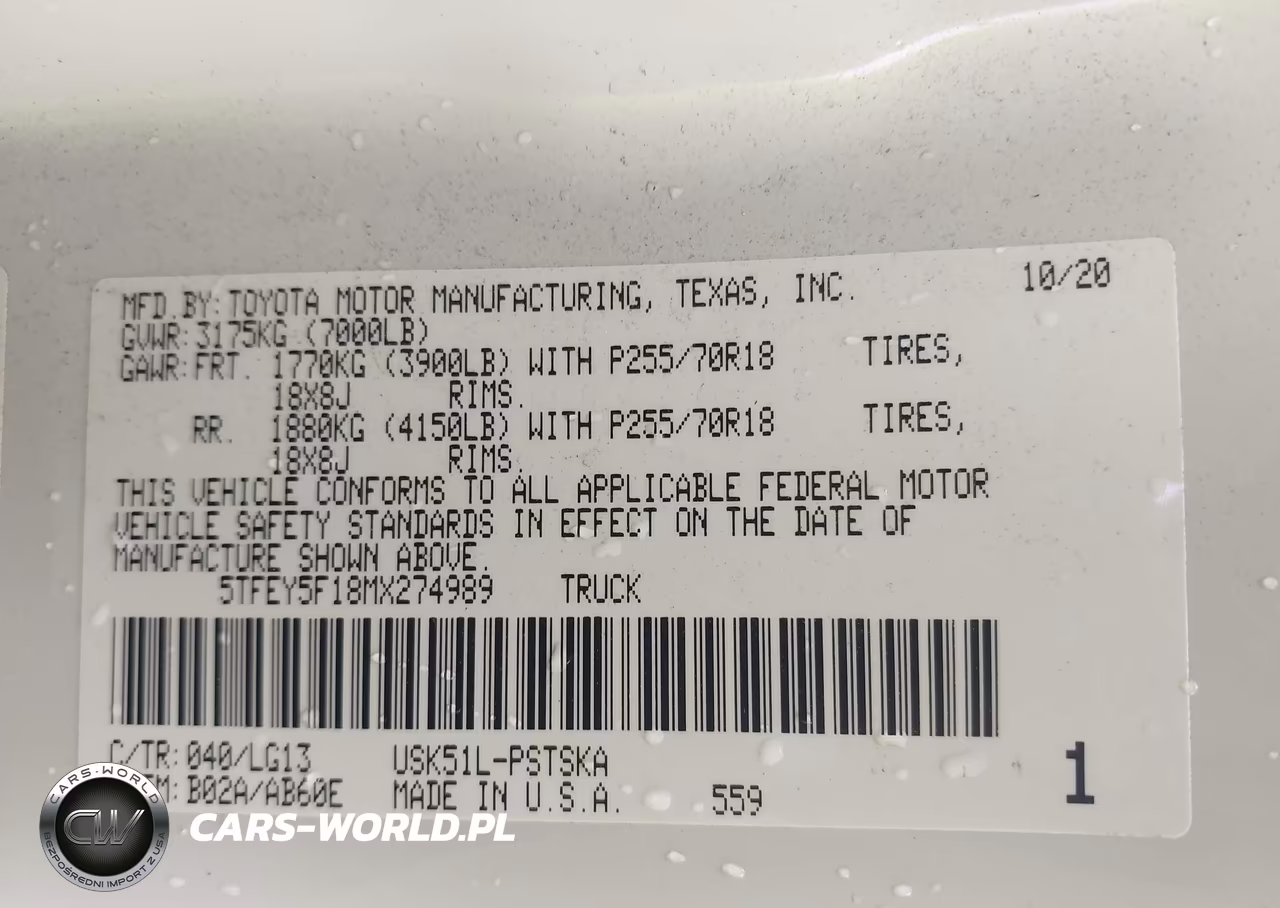 2021 Toyota Tundra Sr5 VIN:5TFEY5F18MX274989 - 9