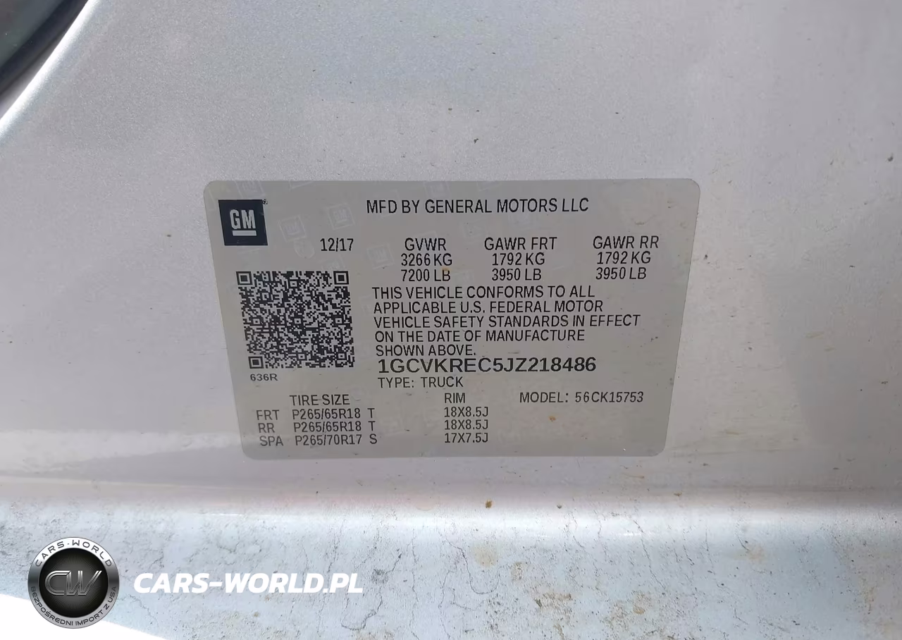 2018 Chevrolet Silverado 1500 2Lt VIN:1GCVKREC5JZ218486 - 9