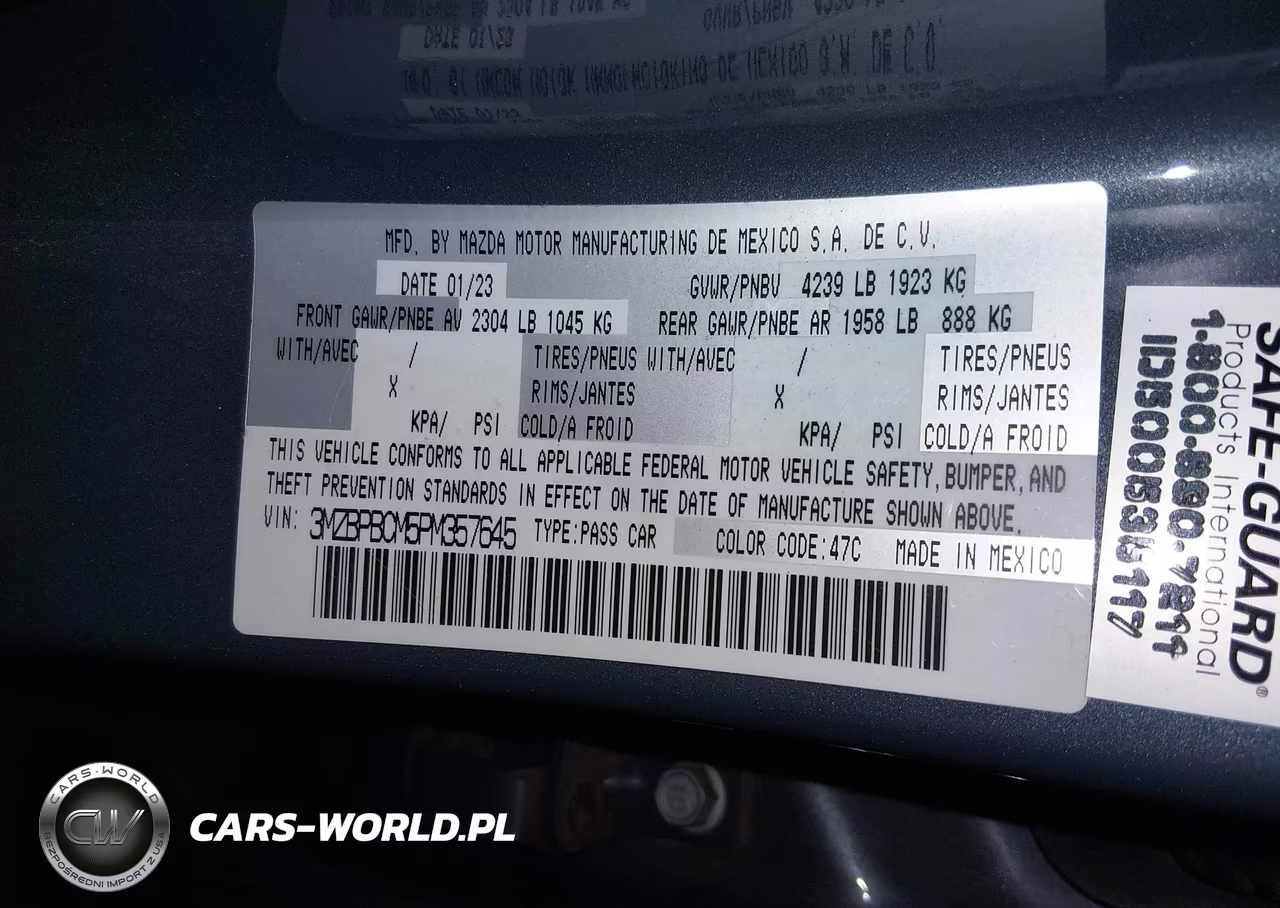 2023 Mazda Mazda3 2.5 S Carbon Edition VIN:3MZBPBCM5PM357645 - 9