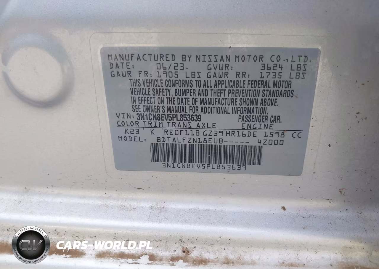 2023 Nissan Versa 1.6 Sv Xtronic Cvt VIN:3N1CN8EV5PL853639 - 9