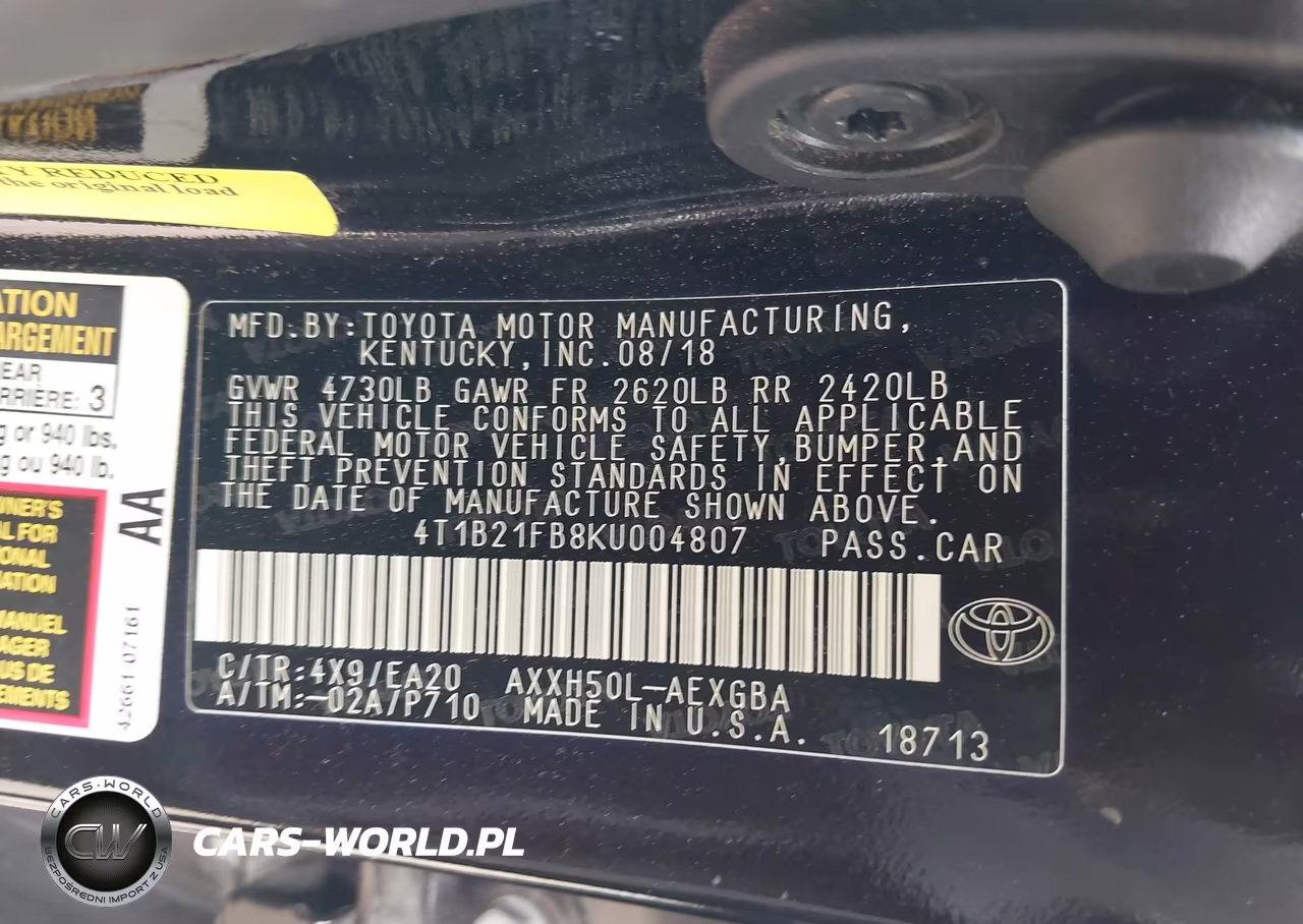 2019 Toyota Avalon Hybrid Xle VIN:4T1B21FB8KU004807 - 9