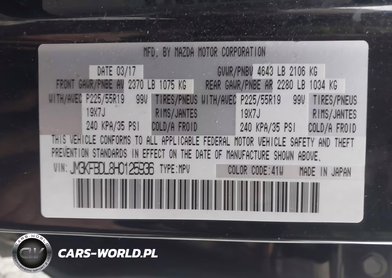 2017 Mazda Cx-5 Grand Touring VIN:JM3KFBDL8H0125936 - 9