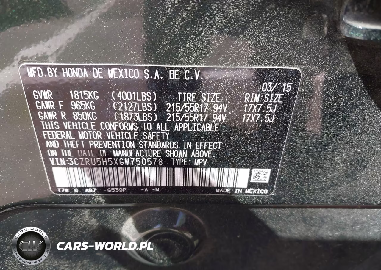 2016 Honda Hr-V Ex VIN:3CZRU5H5XGM750578 - 9