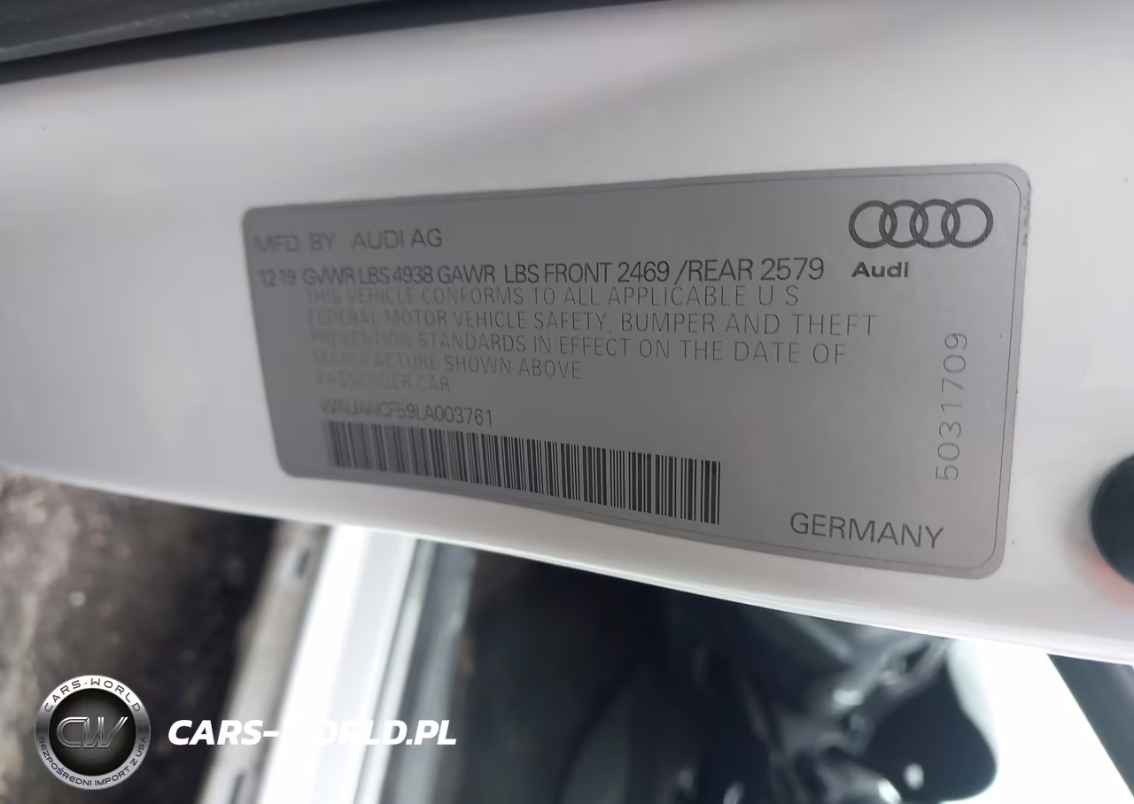 2020 Audi A5 Sportback Premium 45 Tfsi Quattro S Tronic VIN:WAUANCF59LA003761 - 9