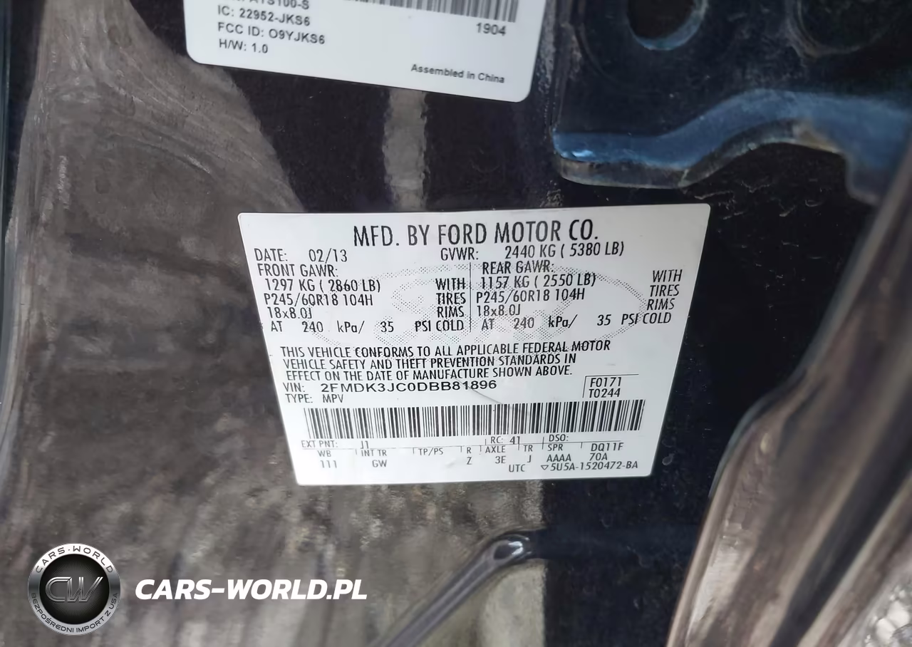 2013 Ford Edge Sel VIN:2FMDK3JC0DBB81896 - 9