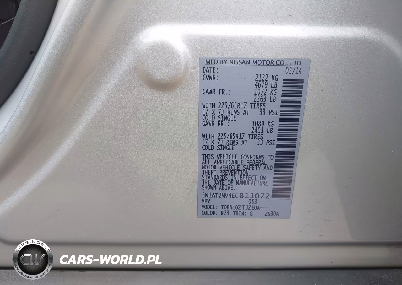 2014 Nissan Rogue Sv VIN:5N1AT2MV4EC811072 - 9
