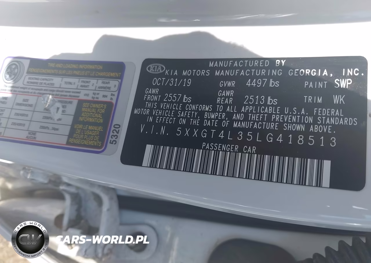2020 Kia Optima S VIN:5XXGT4L35LG418513 - 9