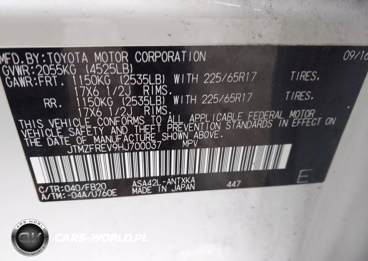 2017 Toyota Rav4 Le VIN:JTMZFREV9HJ700037 - 9