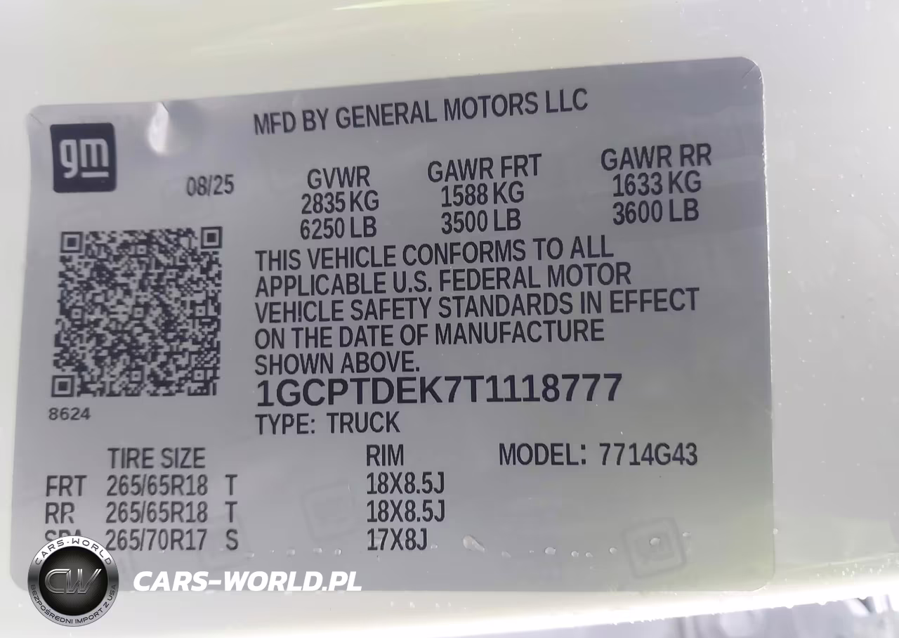2026 Chevrolet Colorado Z71, 4Wd VIN:1GCPTDEK7T1118777 - 9