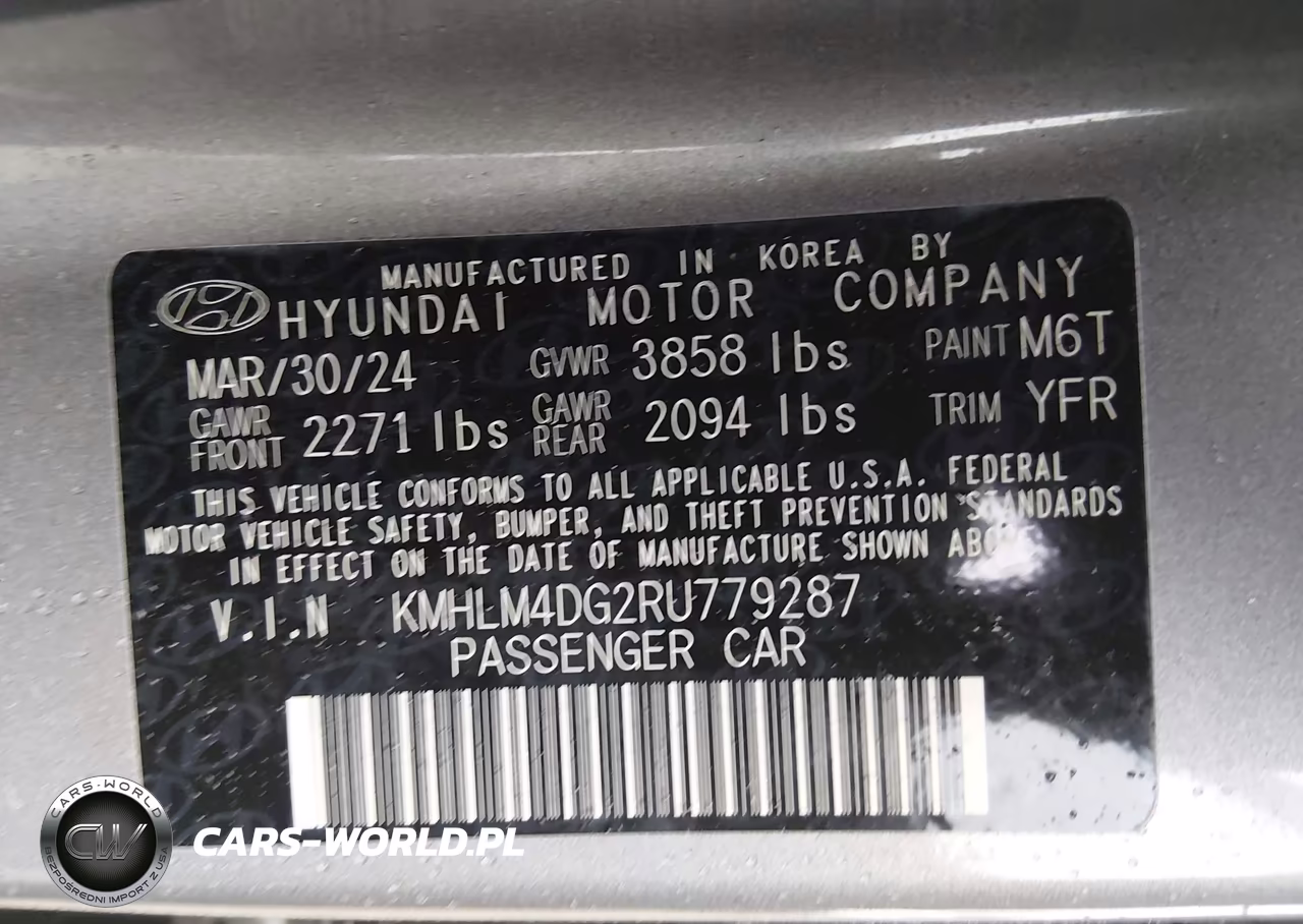 2024 Hyundai Elantra Sel VIN:KMHLM4DG2RU779287 - 9
