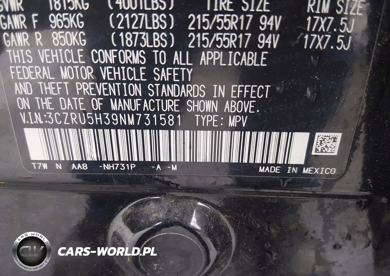 2022 Honda Hr-V 2Wd Lx VIN:3CZRU5H39NM731581 - 9