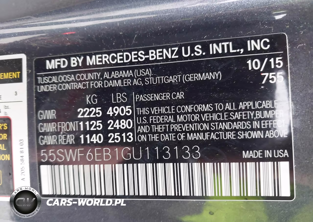 2016 Mercedes-Benz C 450 4Matic Amg VIN:55SWF6EB1GU113133 - 9