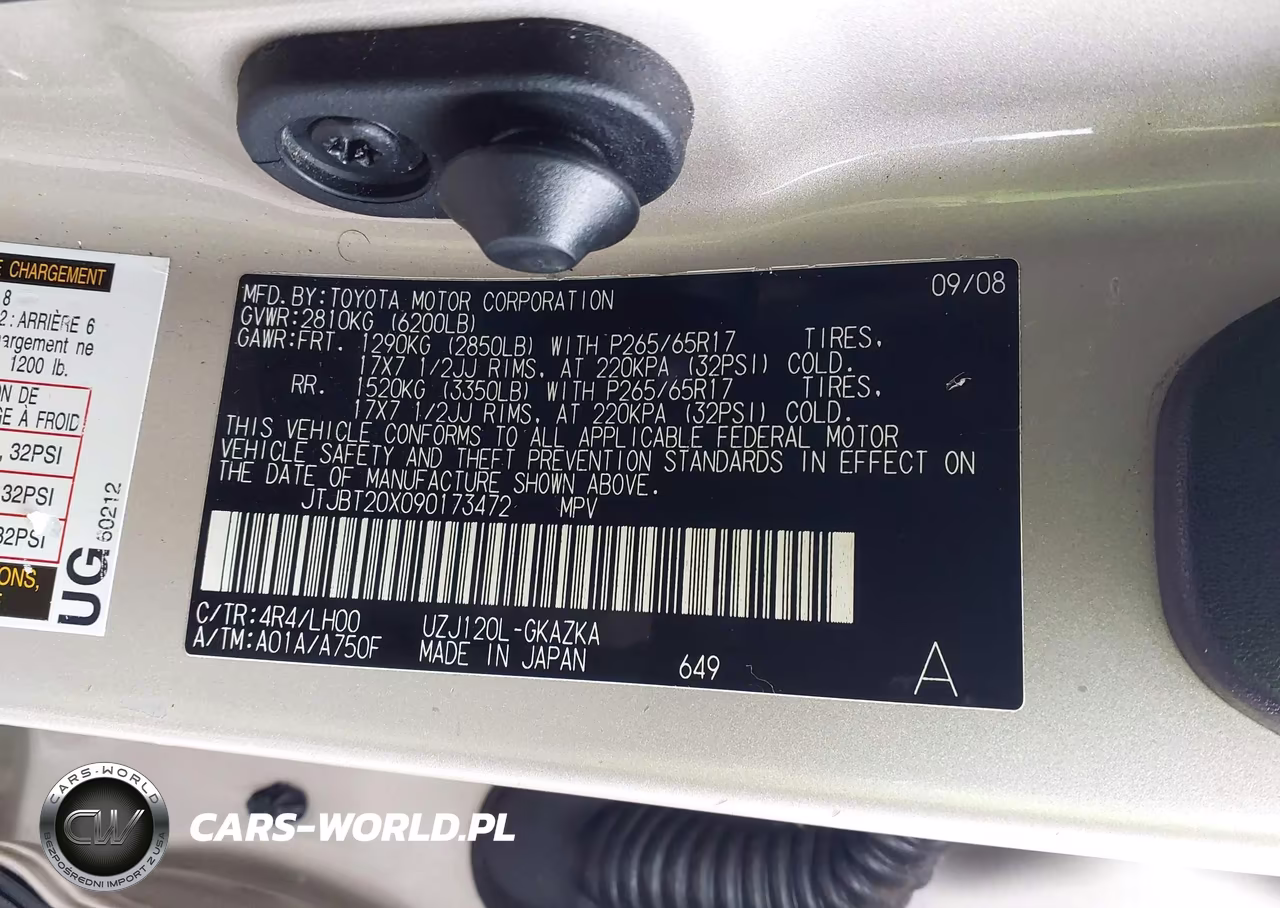 2009 Lexus Gx 470 VIN:JTJBT20X090173472 - 9