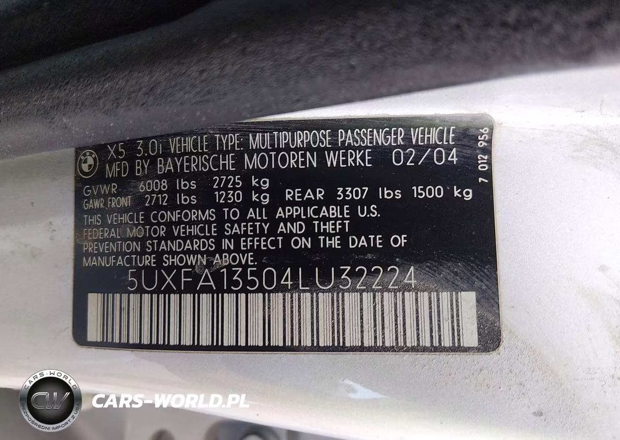 2004 BMW X5 3.0I VIN:5UXFA13504LU32224 - 9