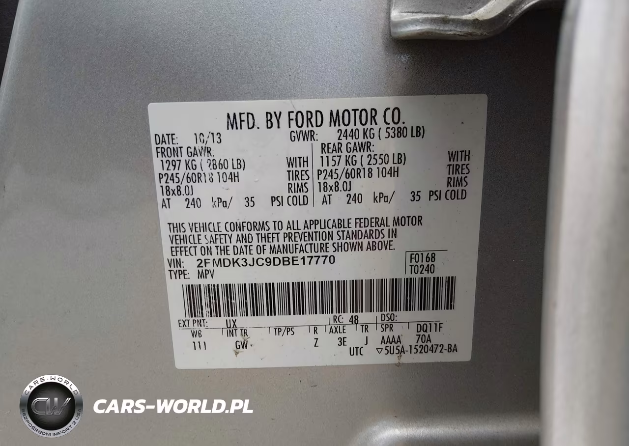 2013 Ford Edge Sel VIN:2FMDK3JC9DBE17770 - 9