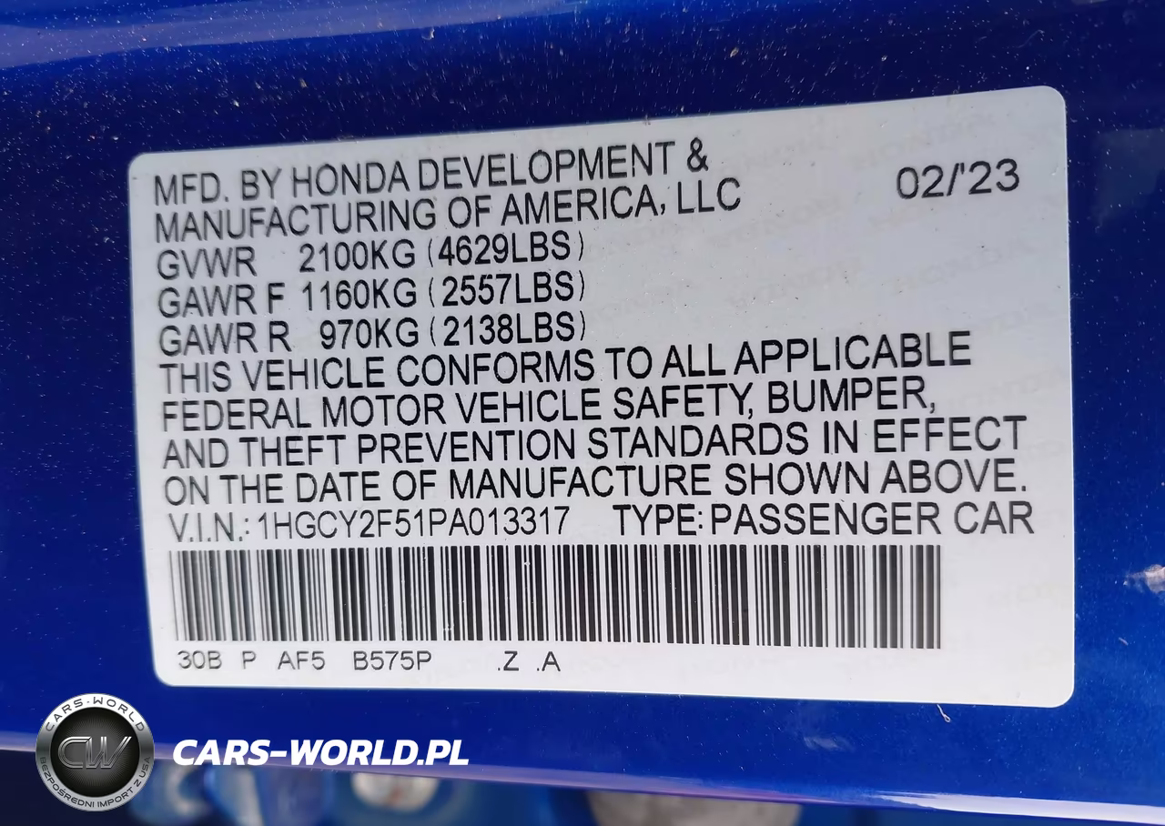 2023 Honda Accord Hybrid Sport VIN:1HGCY2F51PA013317 - 9