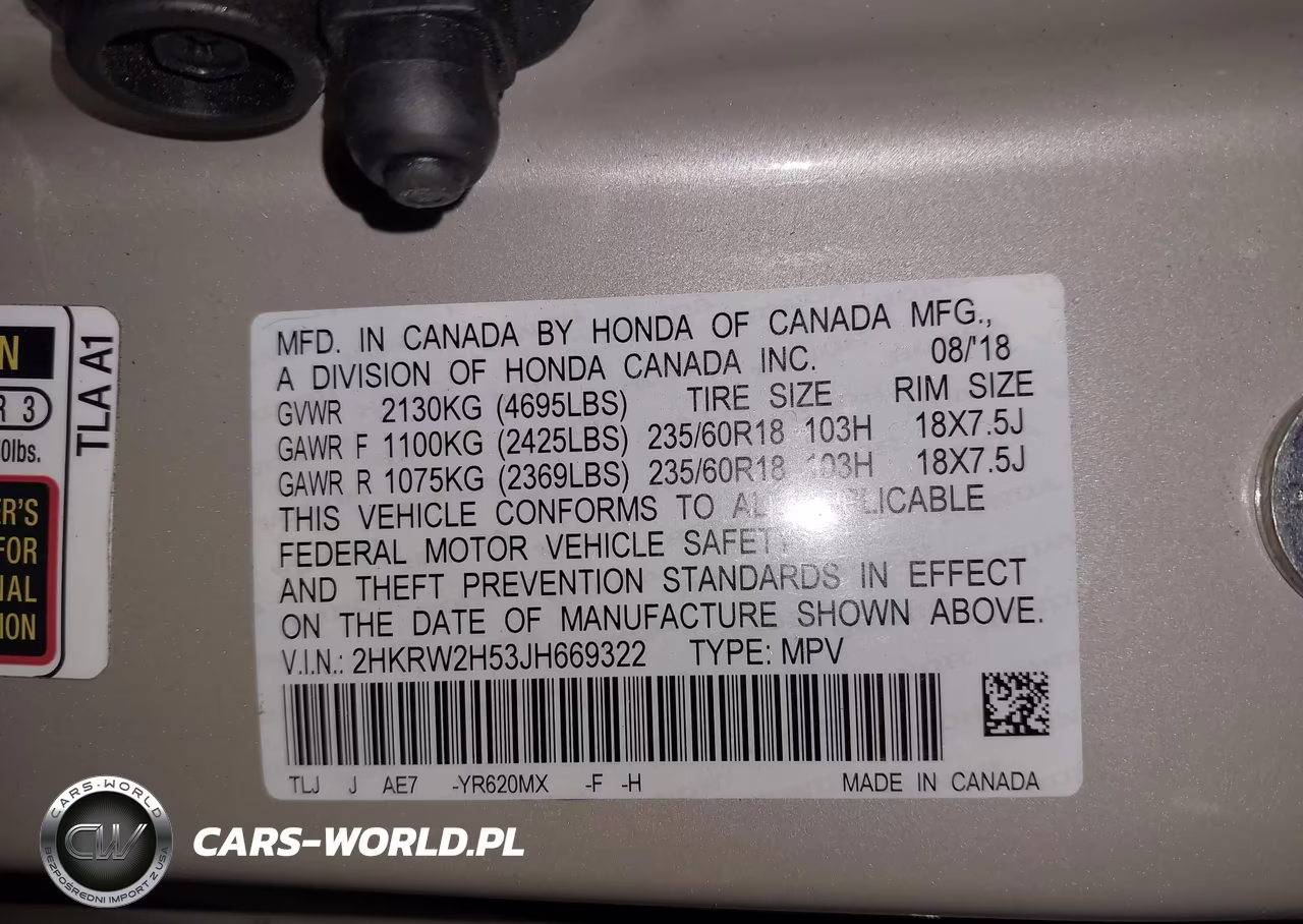 2018 Honda Cr-V Ex VIN:2HKRW2H53JH669322 - 9