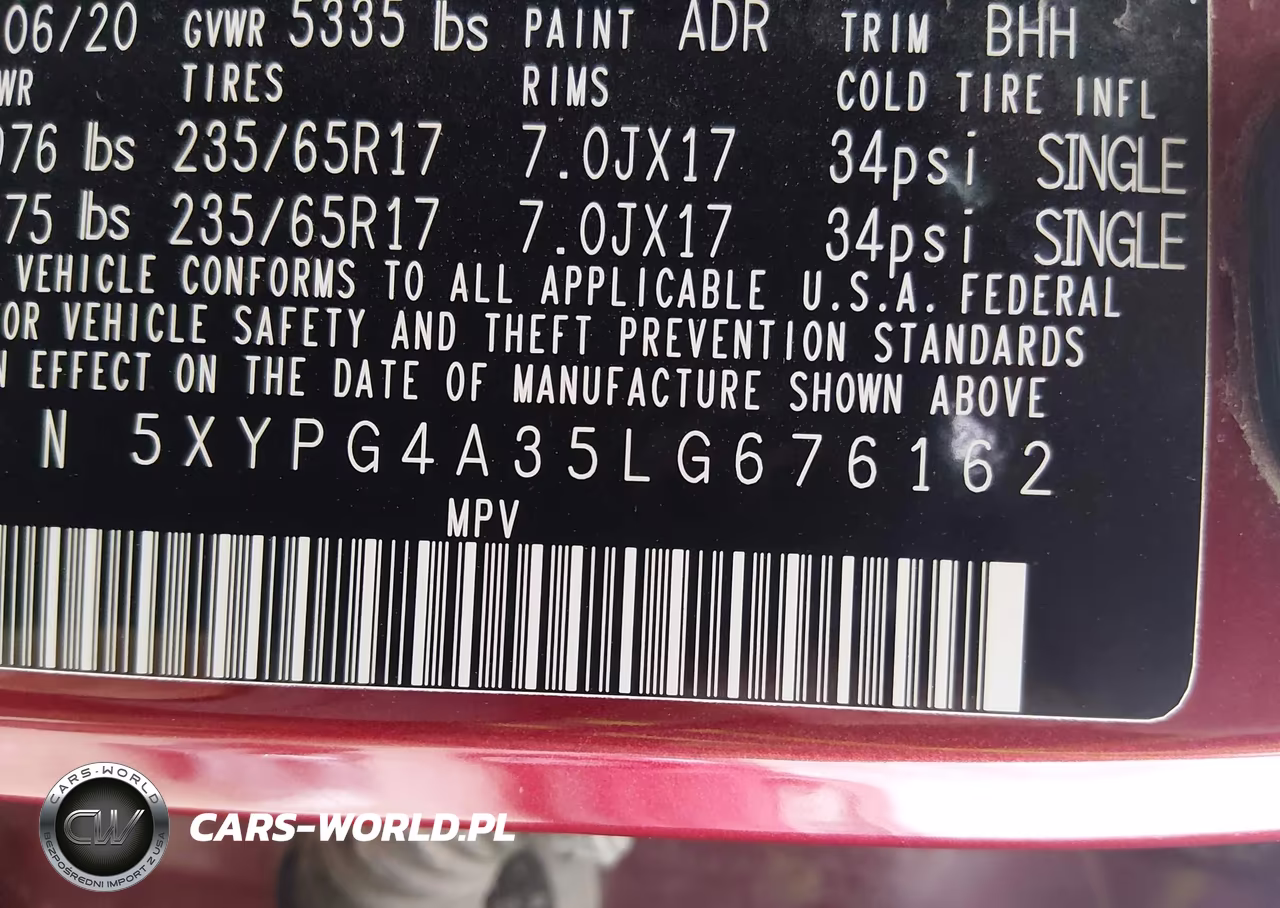 2020 Kia Sorento 2.4L Lx VIN:5XYPG4A35LG676162 - 9