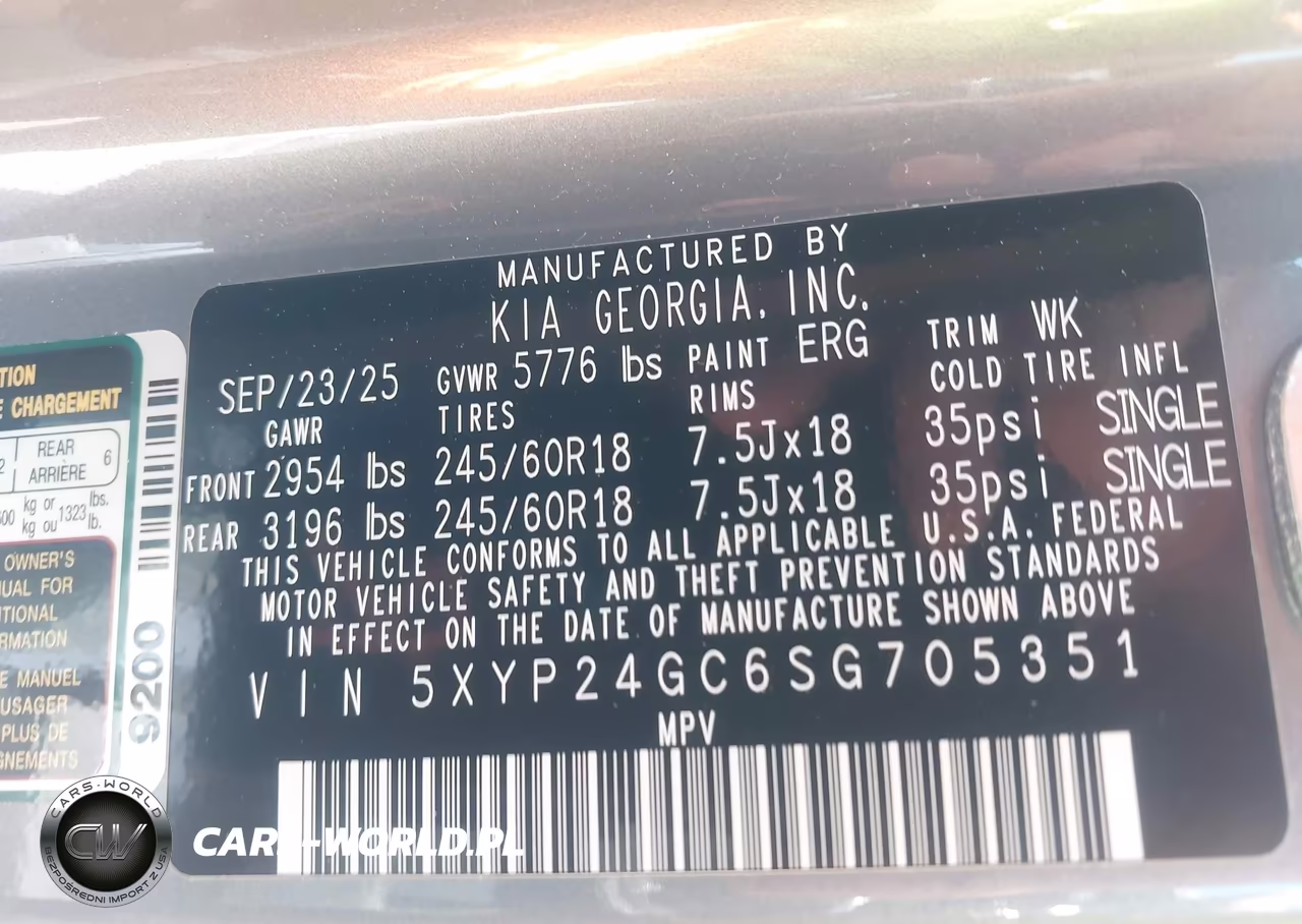 2025 Kia Telluride Lx VIN:5XYP24GC6SG705351 - 9