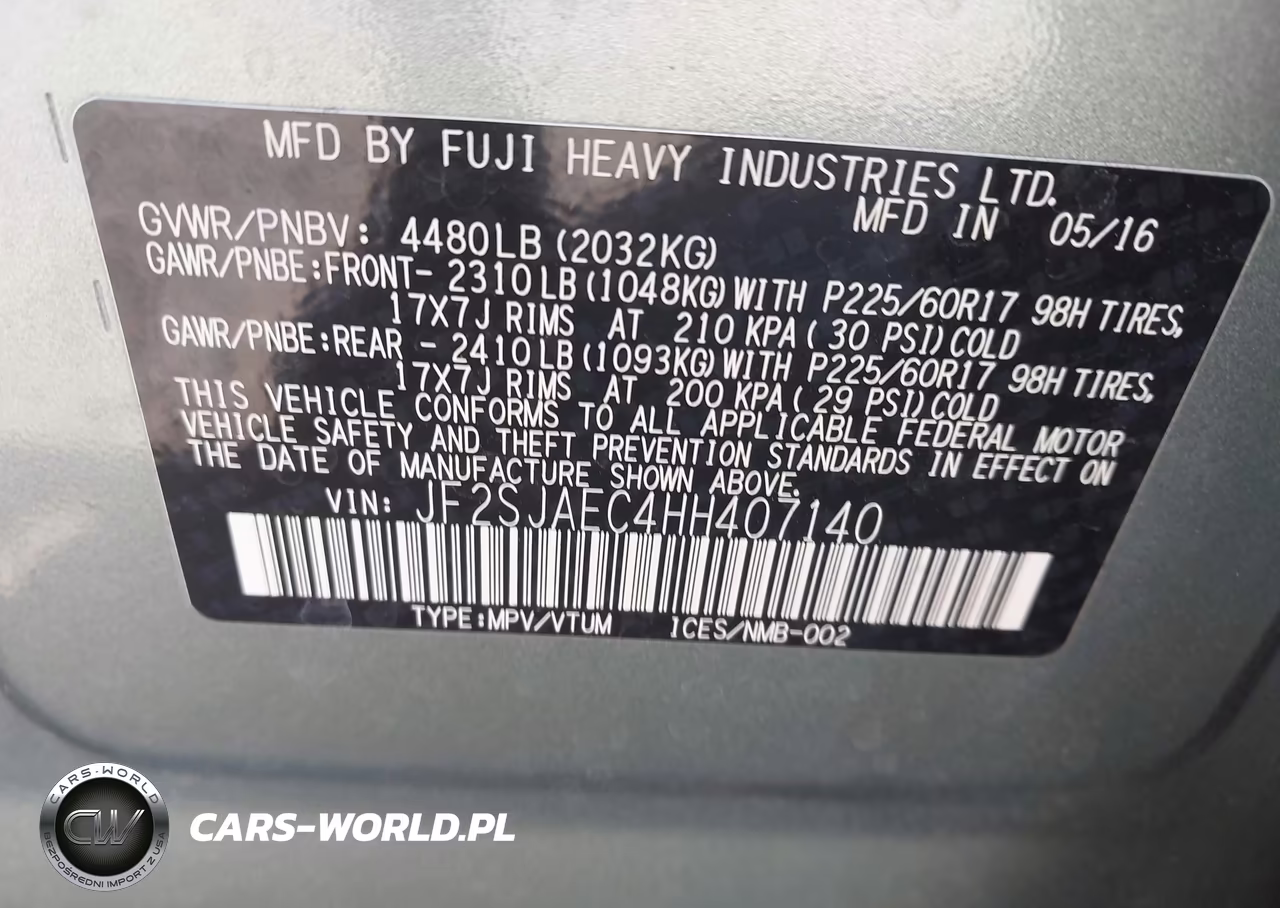 2017 Subaru Forester 2.5I Premium VIN:JF2SJAEC4HH407140 - 9