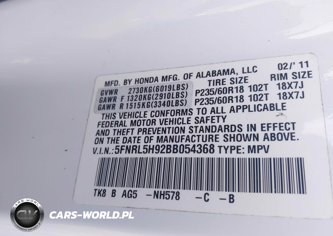 2011 Honda Odyssey Touring-Touring Elite VIN:5FNRL5H92BB054368 - 9