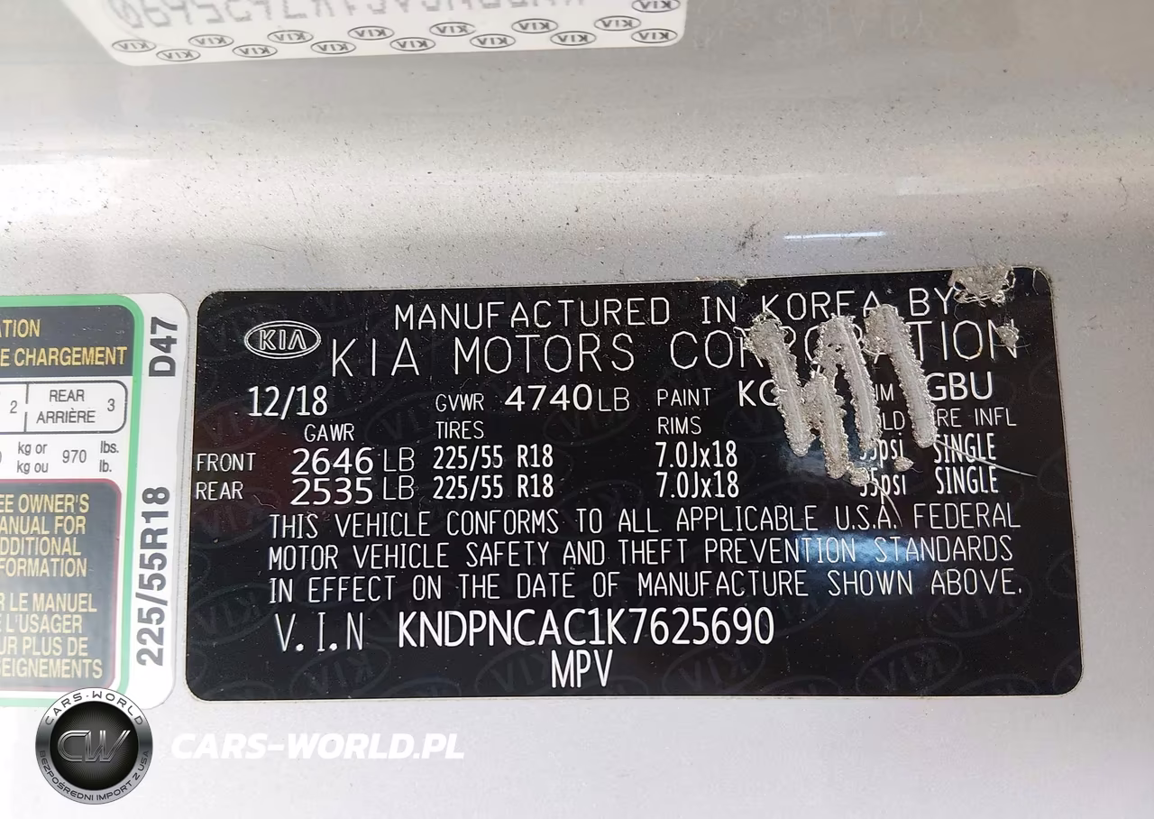 2019 Kia Sportage Ex VIN:KNDPNCAC1K7625690 - 9