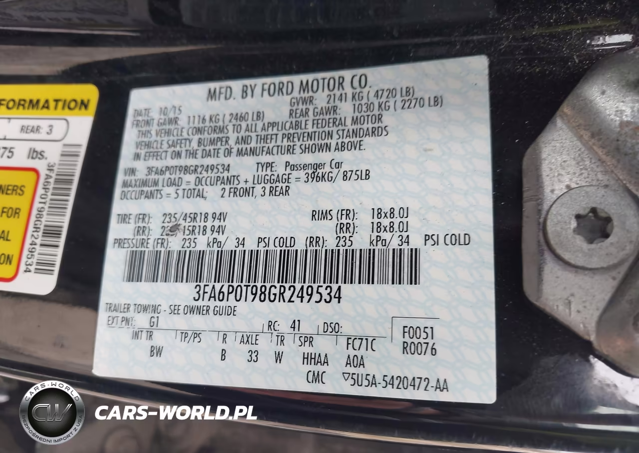 2016 Ford Fusion Se VIN:3FA6P0T98GR249534 - 9