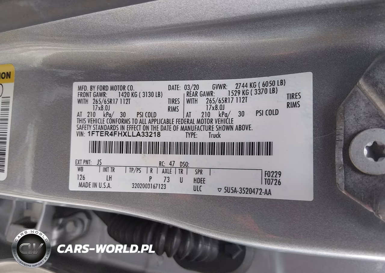 2020 Ford Ranger Xlt VIN:1FTER4FHXLLA33218 - 9