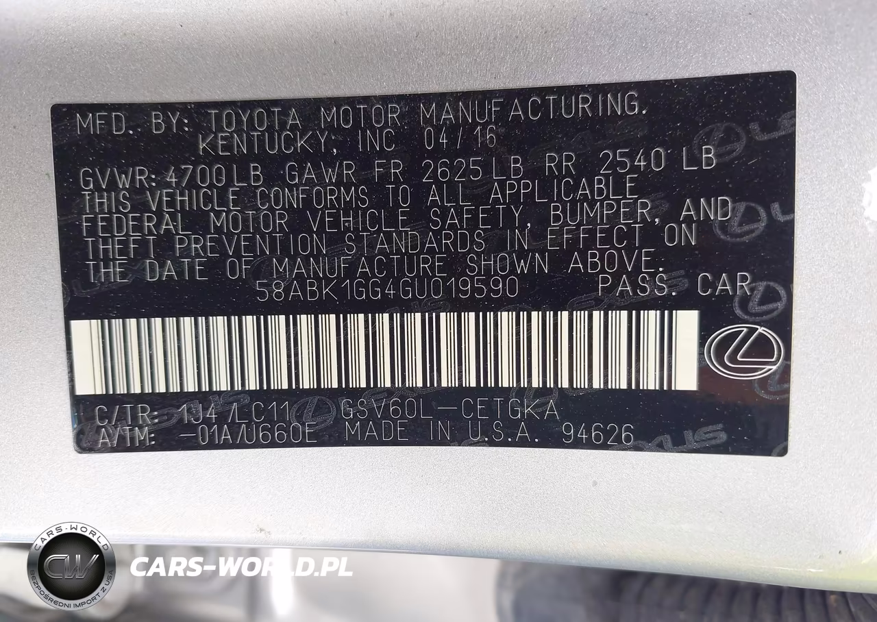 2016 Lexus Es 350 VIN:58ABK1GG4GU019590 - 8
