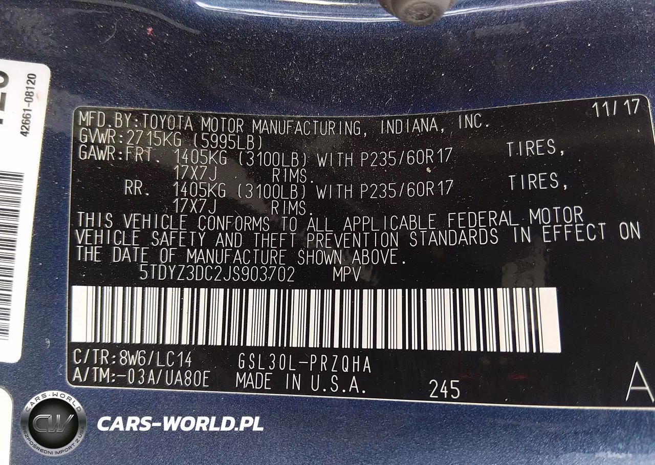 2018 Toyota Sienna Xle Premium 8 Passenger VIN:5TDYZ3DC2JS903702 - 9