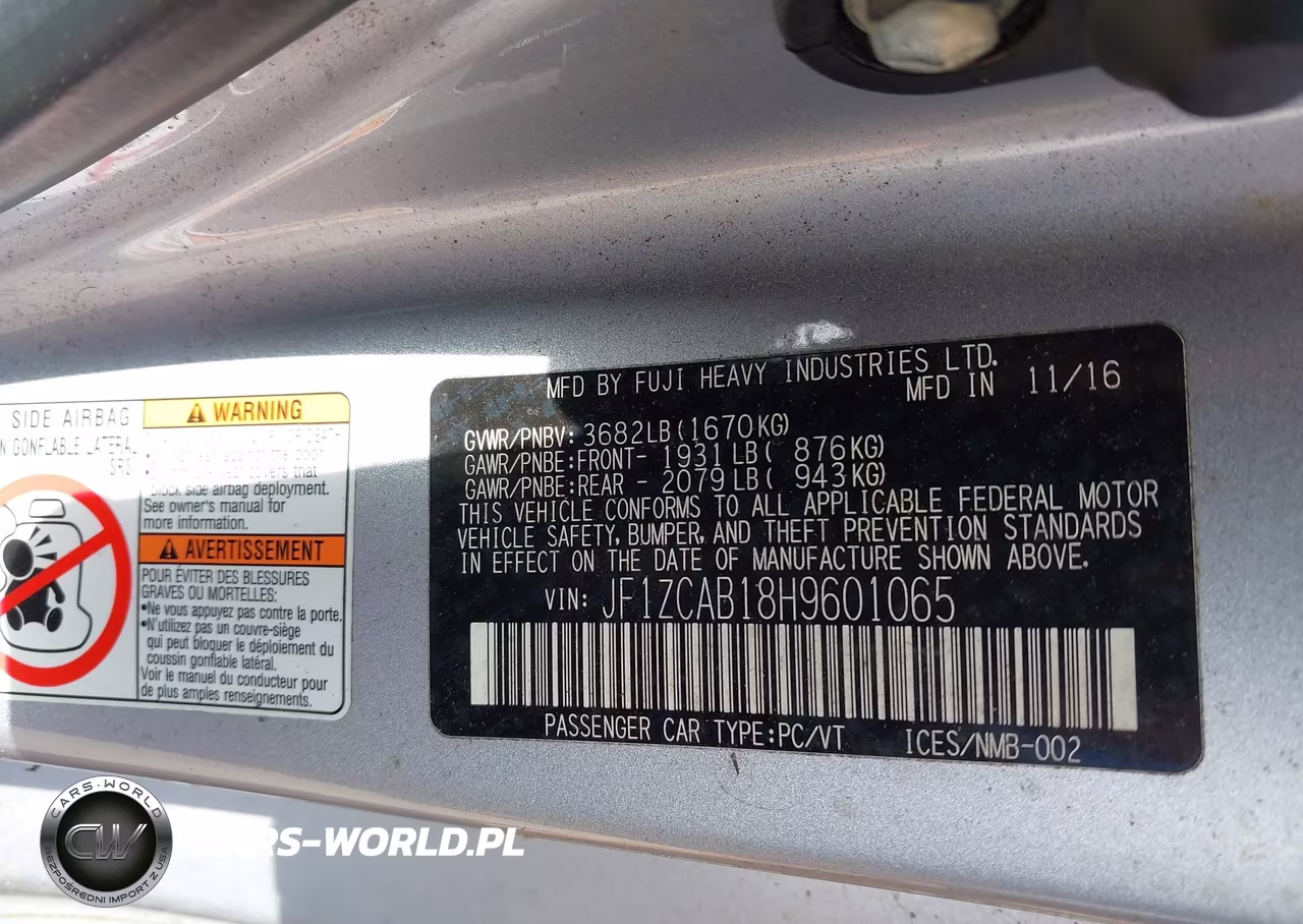 2017 Subaru Brz Premium VIN:JF1ZCAB18H9601065 - 9