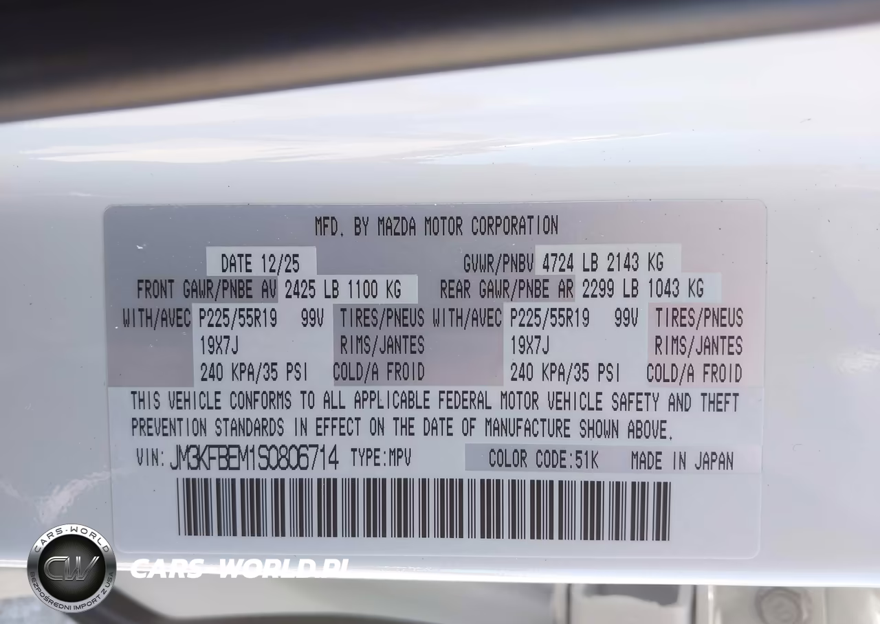 2025 Mazda Cx-5 2.5 S Premium Plus VIN:JM3KFBEM1S0806714 - 9