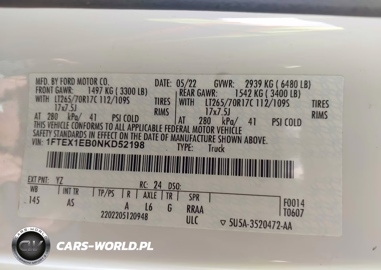 2022 Ford F-150 Xl VIN:1FTEX1EB0NKD52198 - 9
