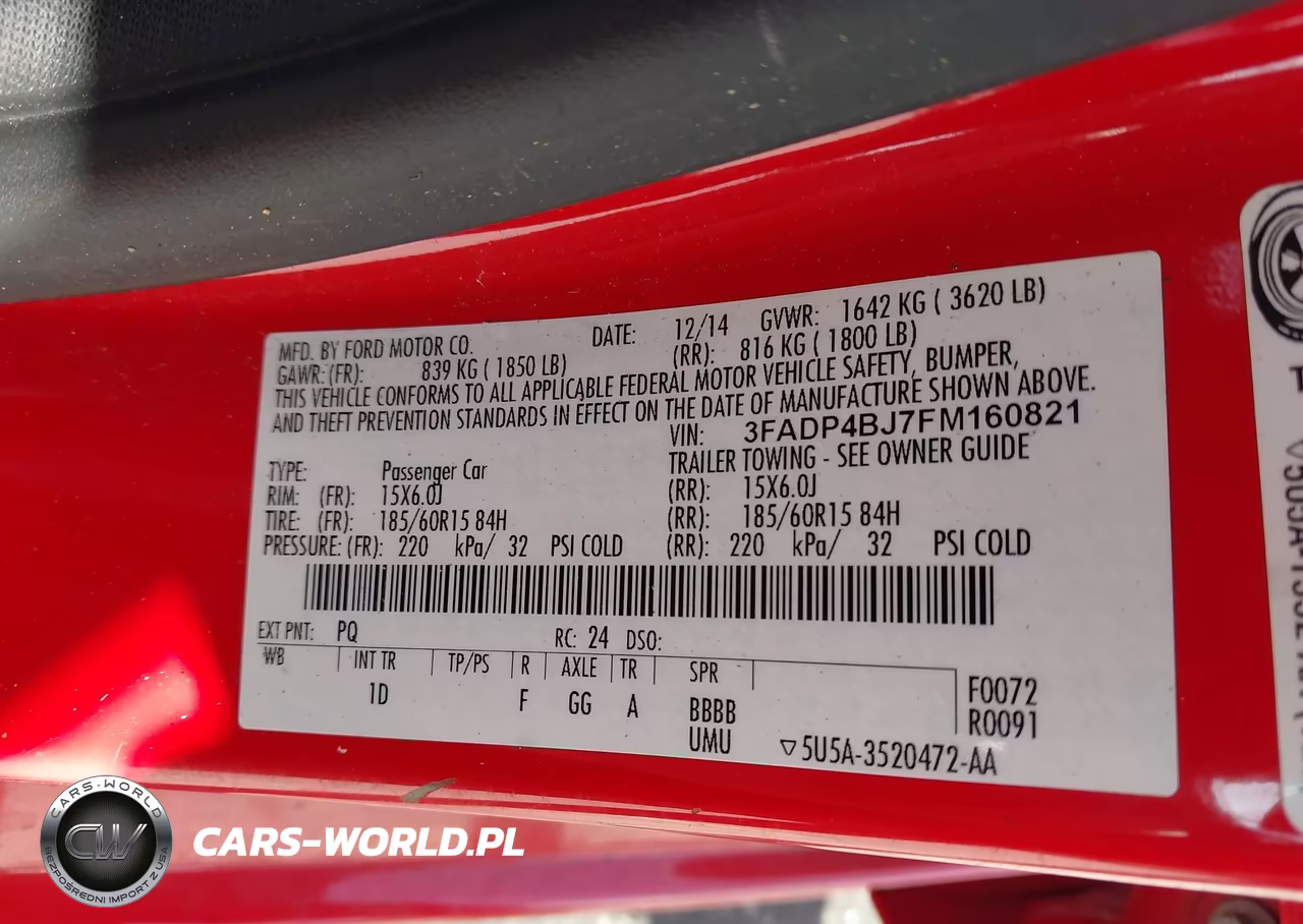 2015 Ford Fiesta Se VIN:3FADP4BJ7FM160821 - 9