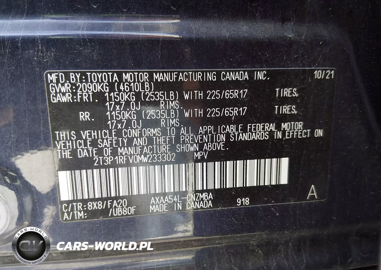 2021 Toyota Rav4 Xle VIN:2T3P1RFV0MW233302 - 9