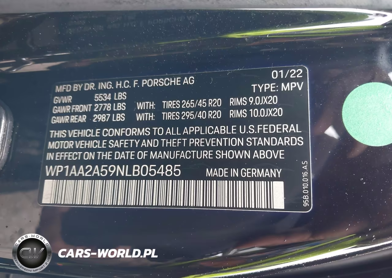 2022 Porsche Macan VIN:WP1AA2A59NLB05485 - 9