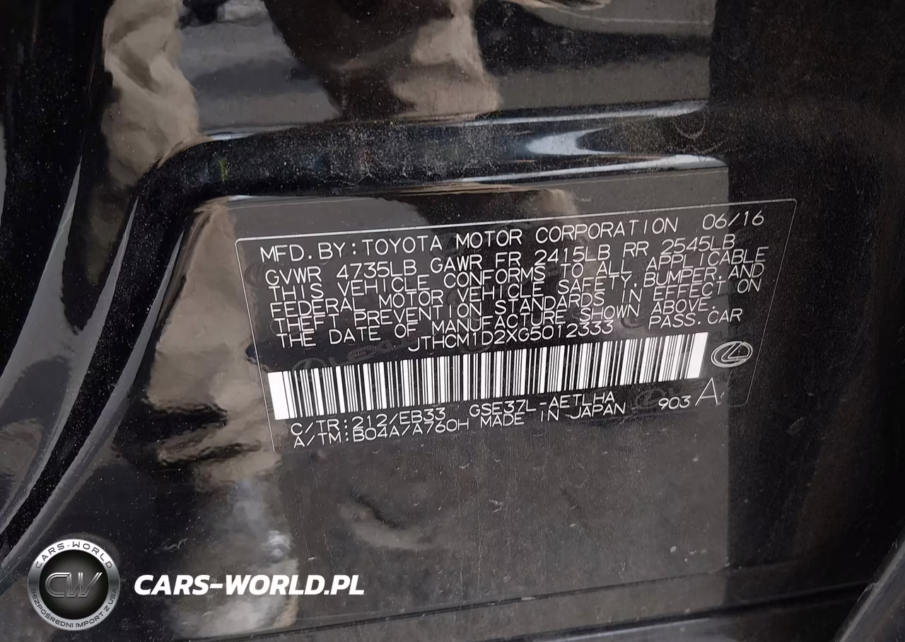 2016 Lexus Is 300 VIN:JTHCM1D2XG5012333 - 9