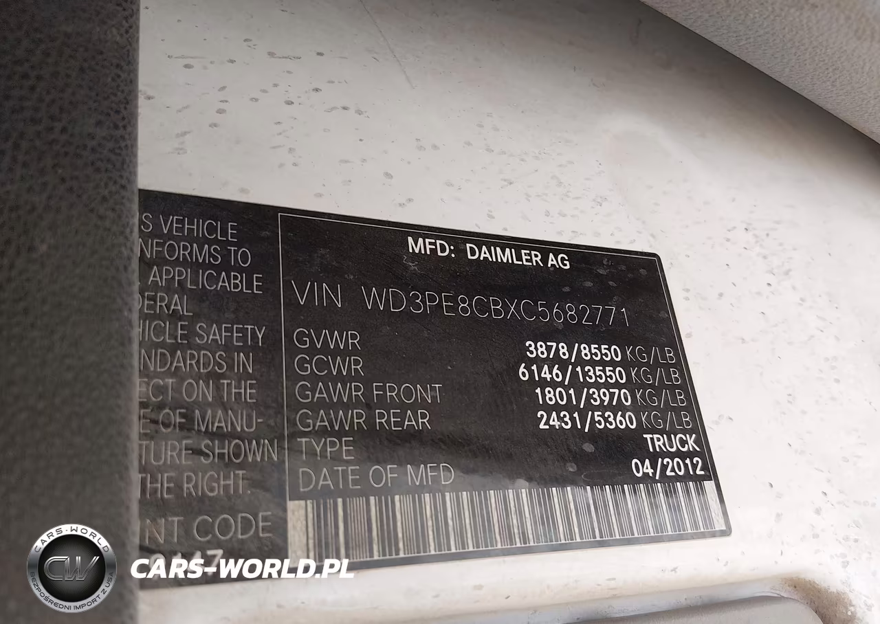 2012 Mercedes-Benz Sprinter 2500 High Roof VIN:WD3PE8CBXC5682771 - 9