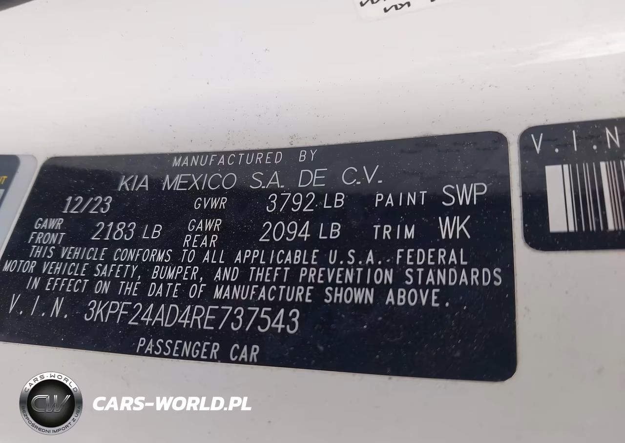 2024 Kia Forte Lxs VIN:3KPF24AD4RE737543 - 9