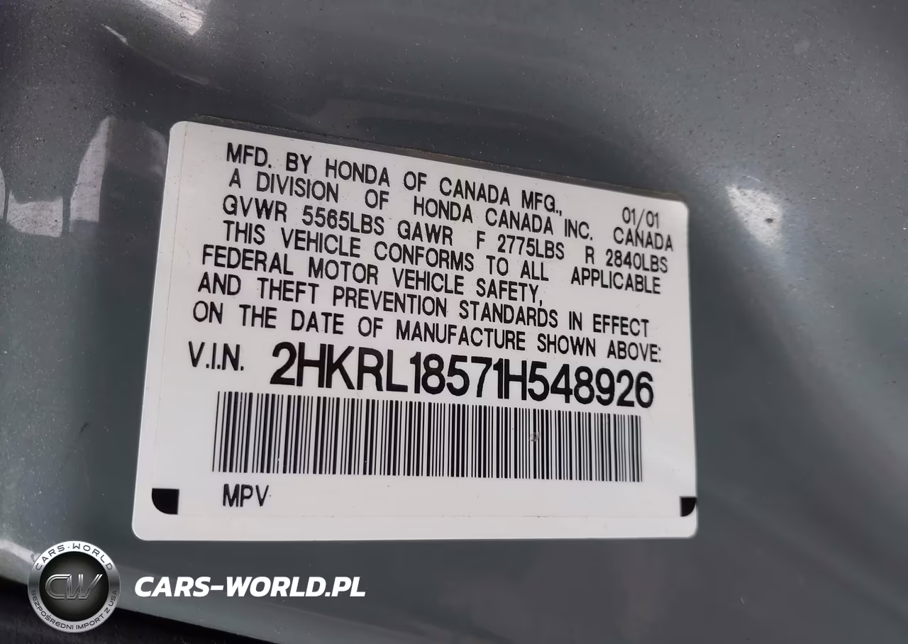 2001 Honda Odyssey Lx VIN:2HKRL18571H548926 - 9