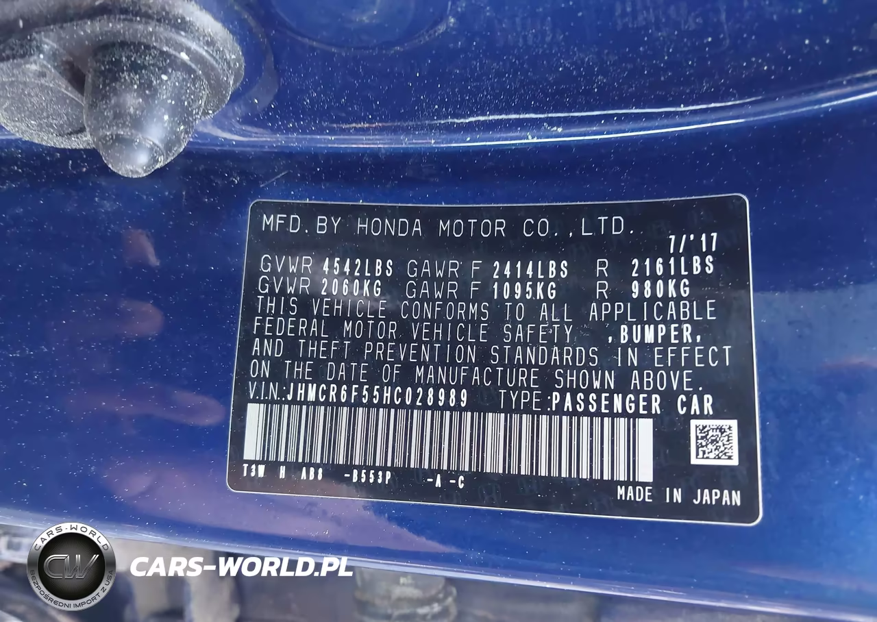 2017 Honda Accord Hybrid Ex-L VIN:JHMCR6F55HC028989 - 9