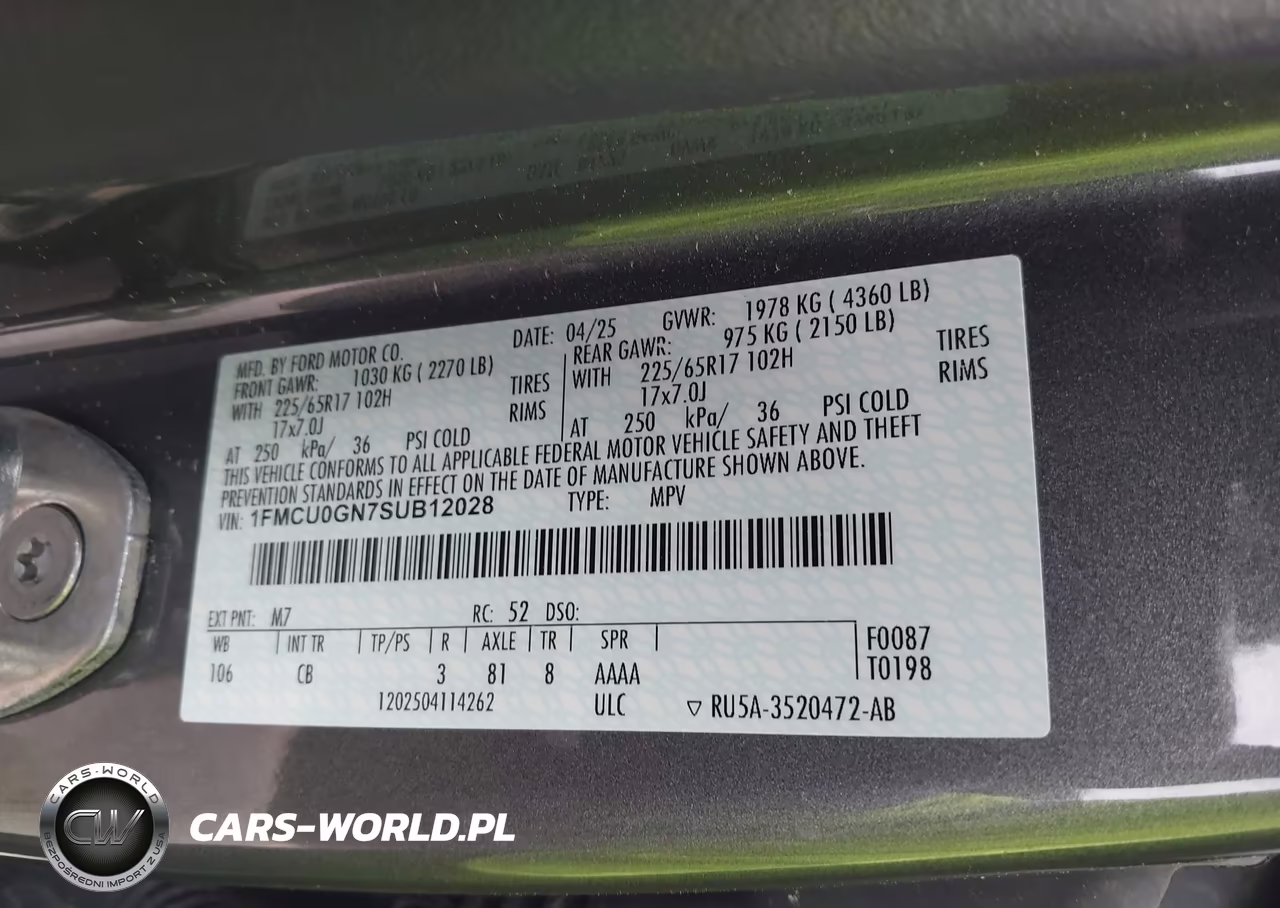 2025 Ford Escape Active VIN:1FMCU0GN7SUB12028 - 9