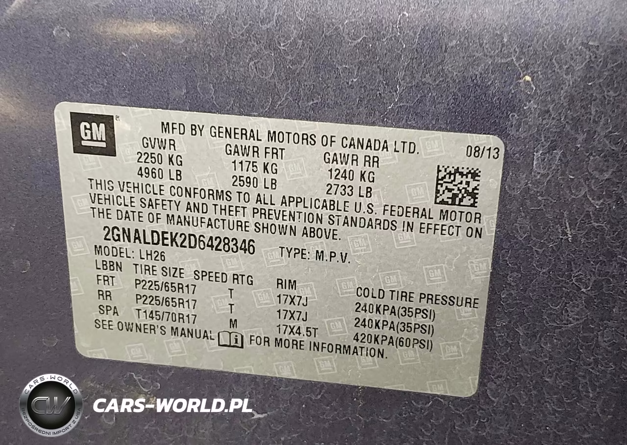 2013 Chevrolet Equinox 1Lt VIN:2GNALDEK2D6428346 - 9