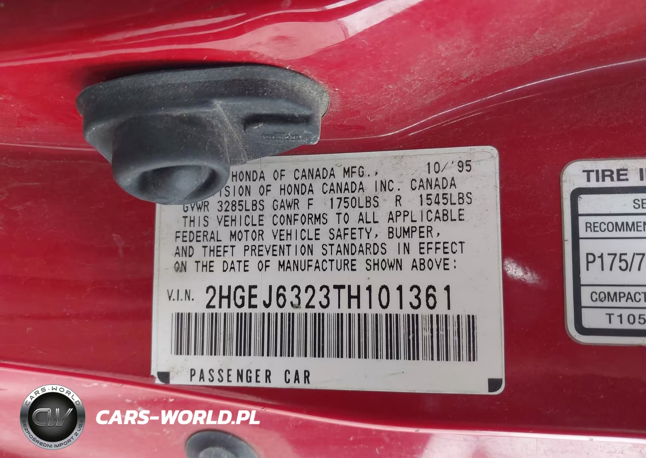 1996 Honda Civic Cx VIN:2HGEJ6323TH101361 - 9