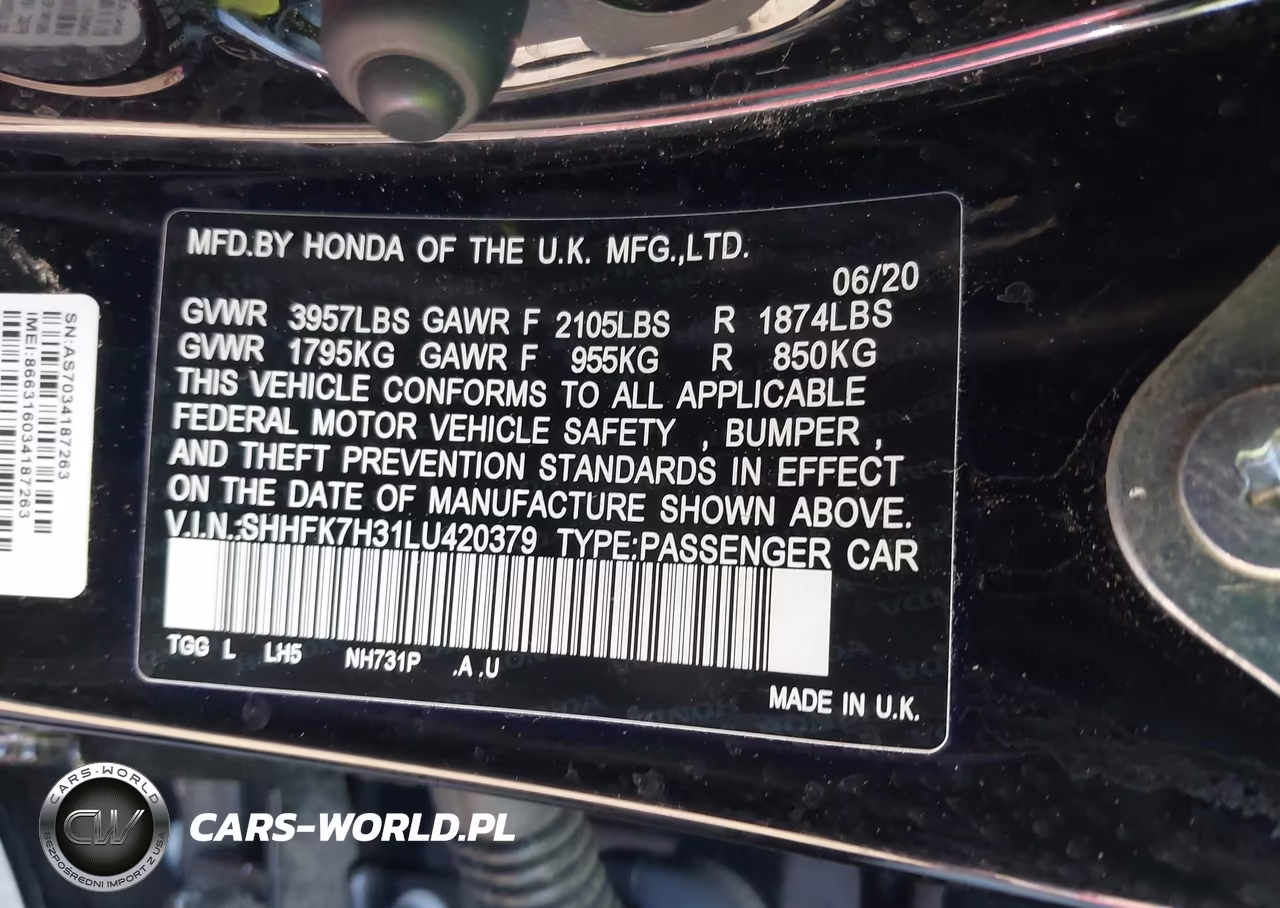 2020 Honda Civic Lx VIN:SHHFK7H31LU420379 - 9