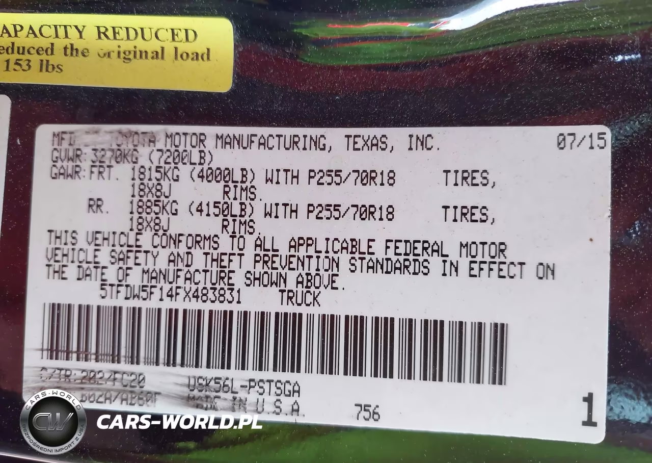 2015 Toyota Tundra Sr5 5.7L V8 VIN:5TFDW5F14FX483831 - 9