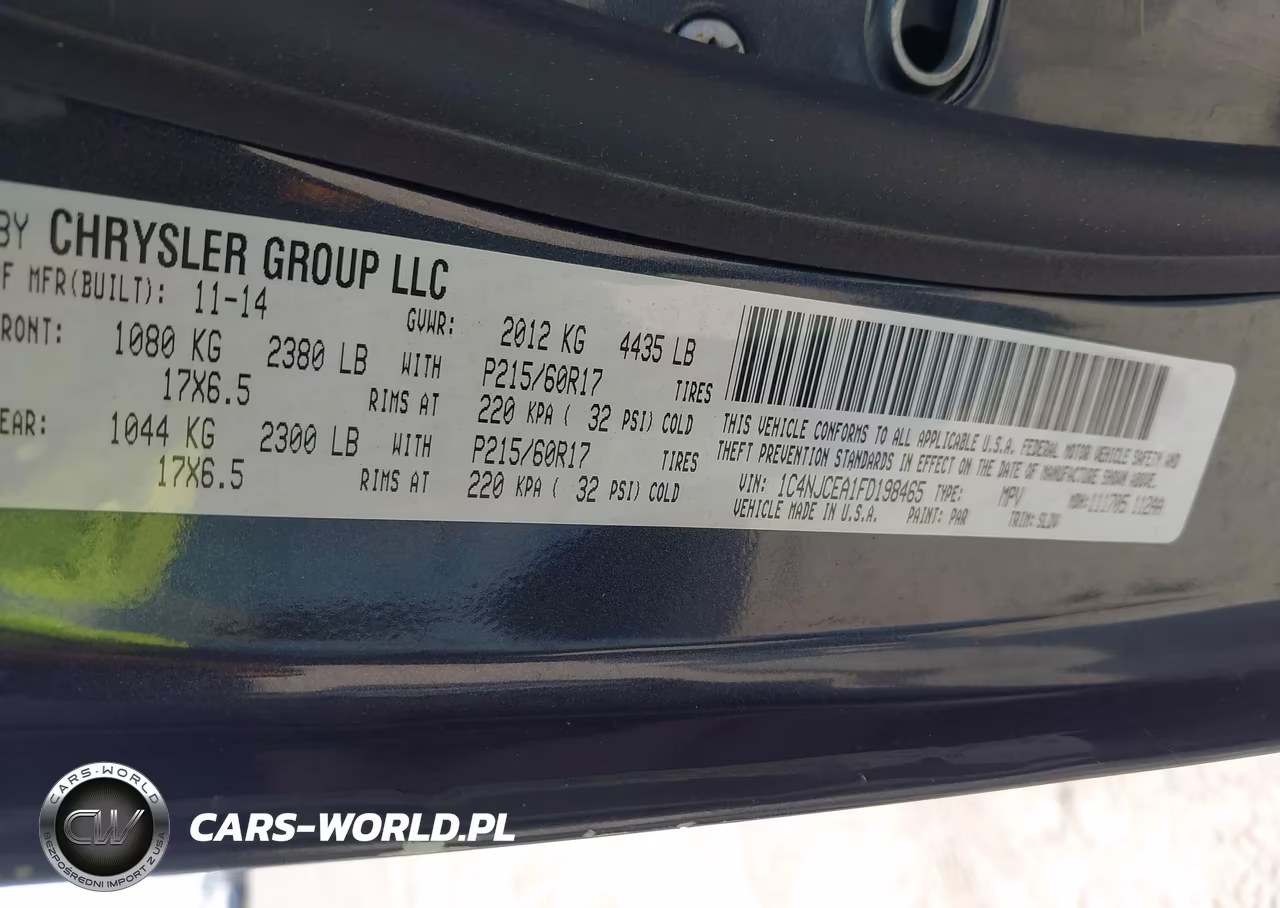 2015 Jeep Compass High Altitude Edition VIN:1C4NJCEA1FD198465 - 9