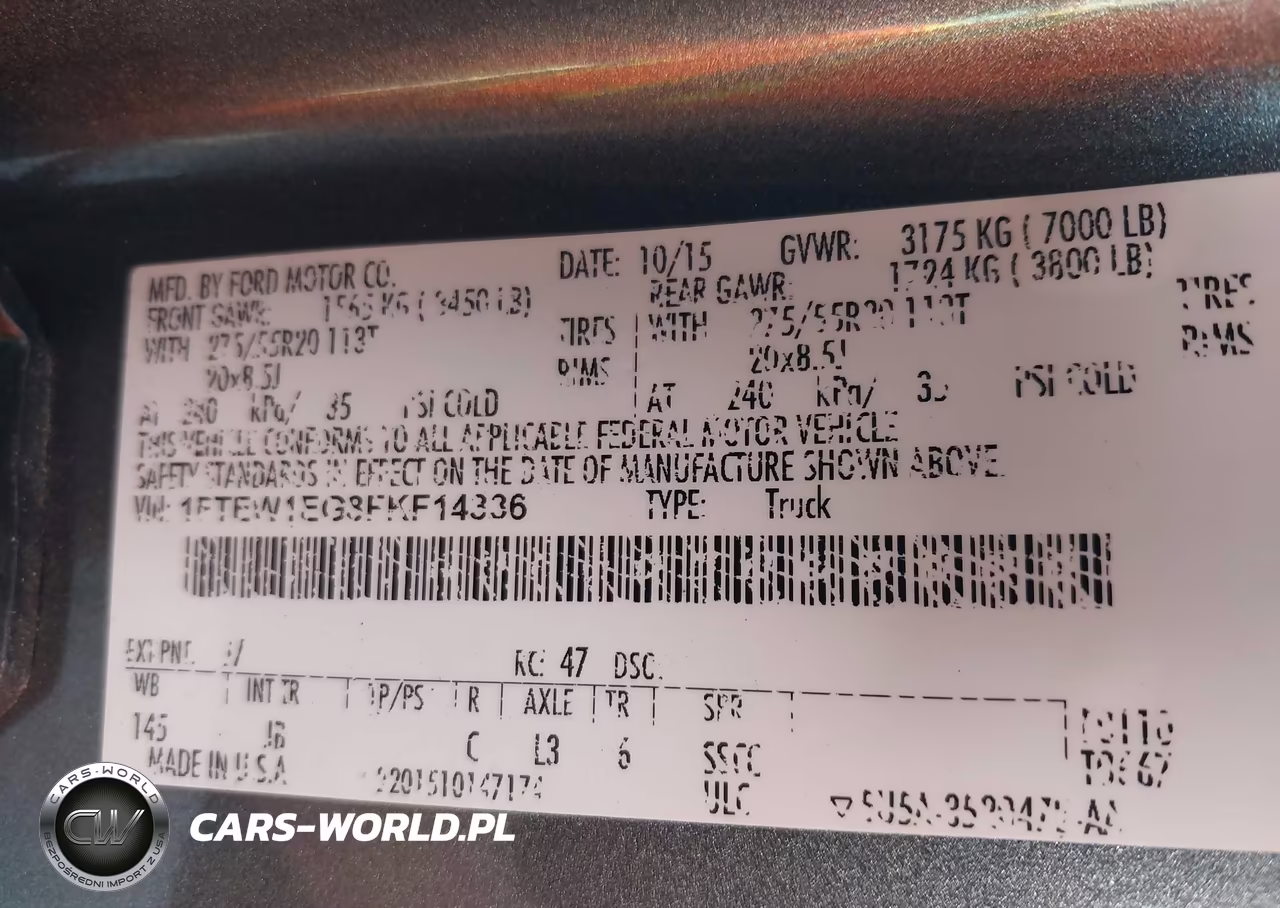2015 Ford F-150 Xlt VIN:1FTEW1EG8FKF14336 - 9